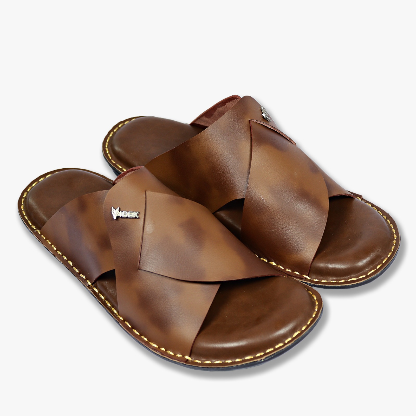 Mens Soft and Easy to wear slippers upper leather soles rubber