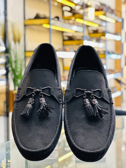 Loafer shoes rubber sole soft padding driving mock mens