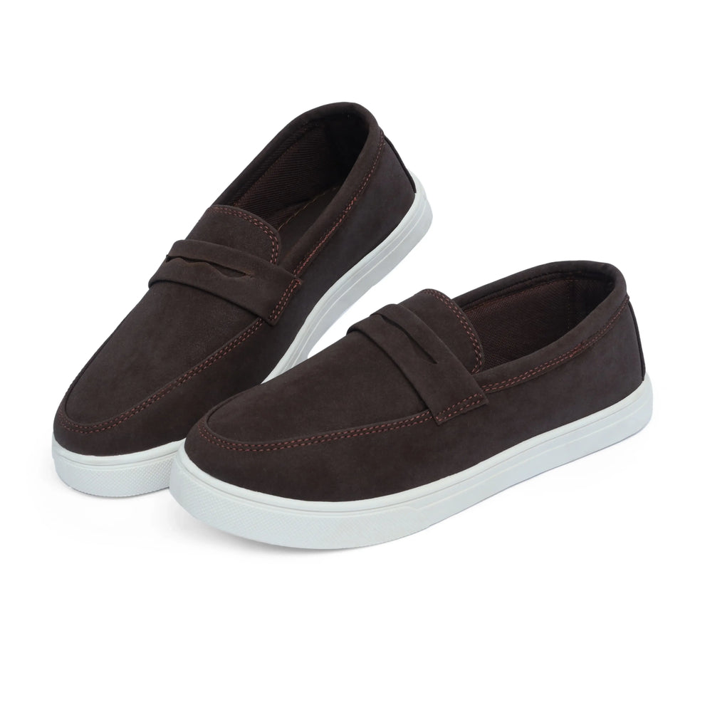 Brown Suede Leather Loafer – F15 mens