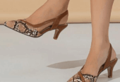 Snake skin Stiletto Heeled Slingback womens