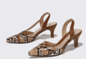 Snake skin Stiletto Heeled Slingback womens