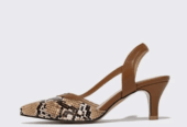 Snake skin Stiletto Heeled Slingback womens