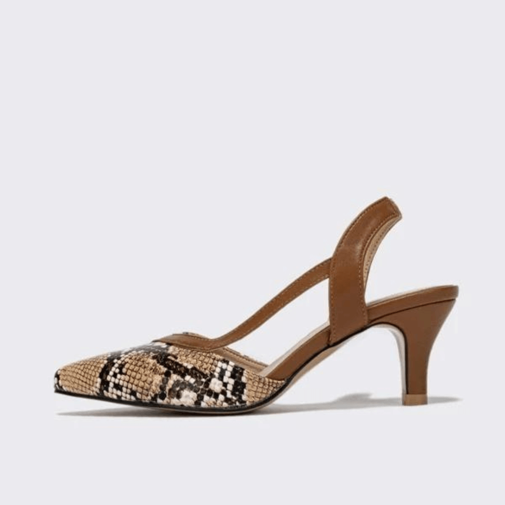Snake skin Stiletto Heeled Slingback womens