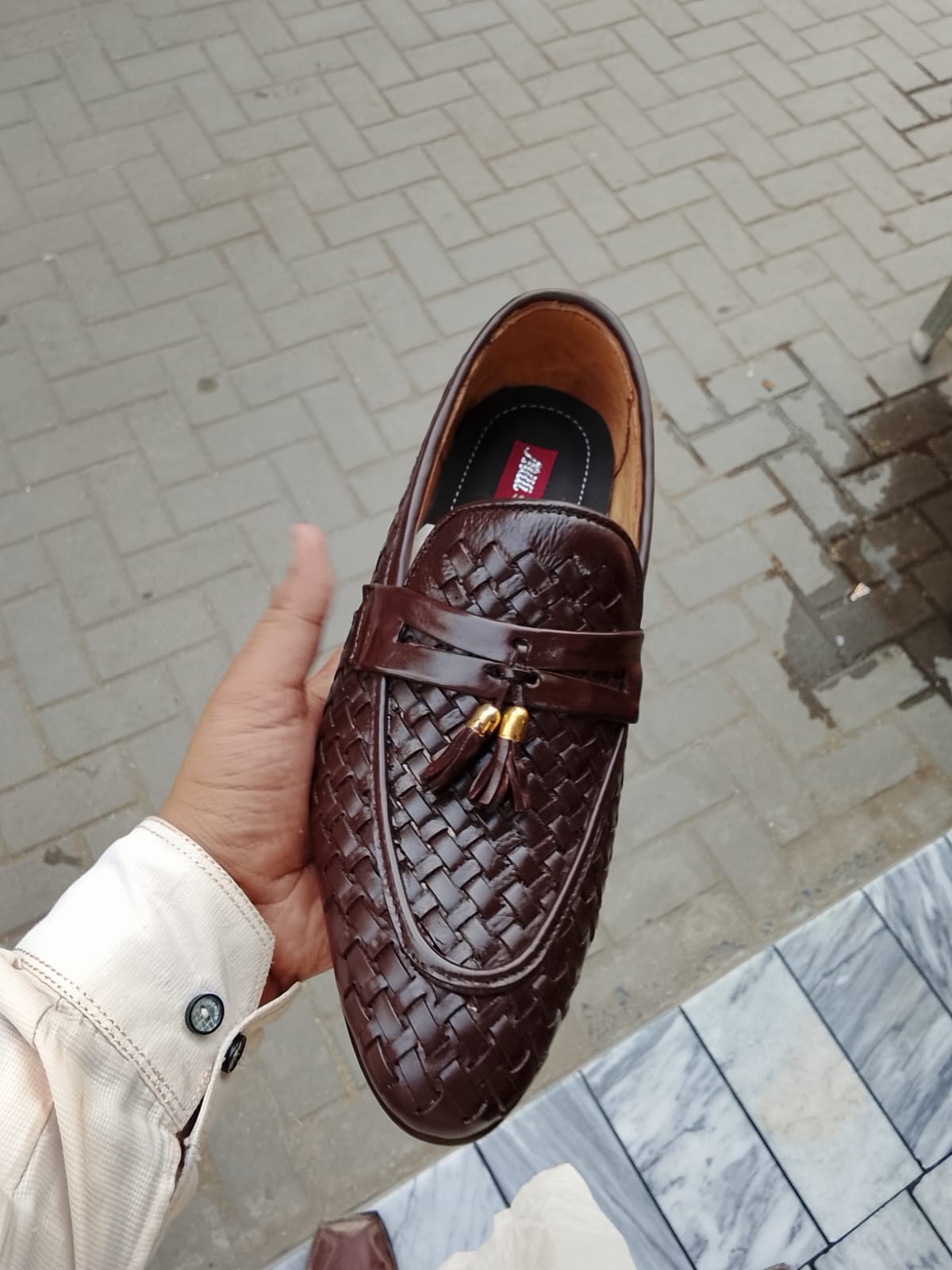 Leather make upper leather mens casual loafers