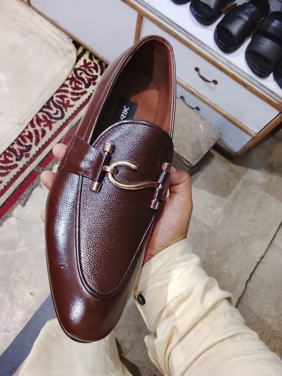 Leather shoes loafers mens