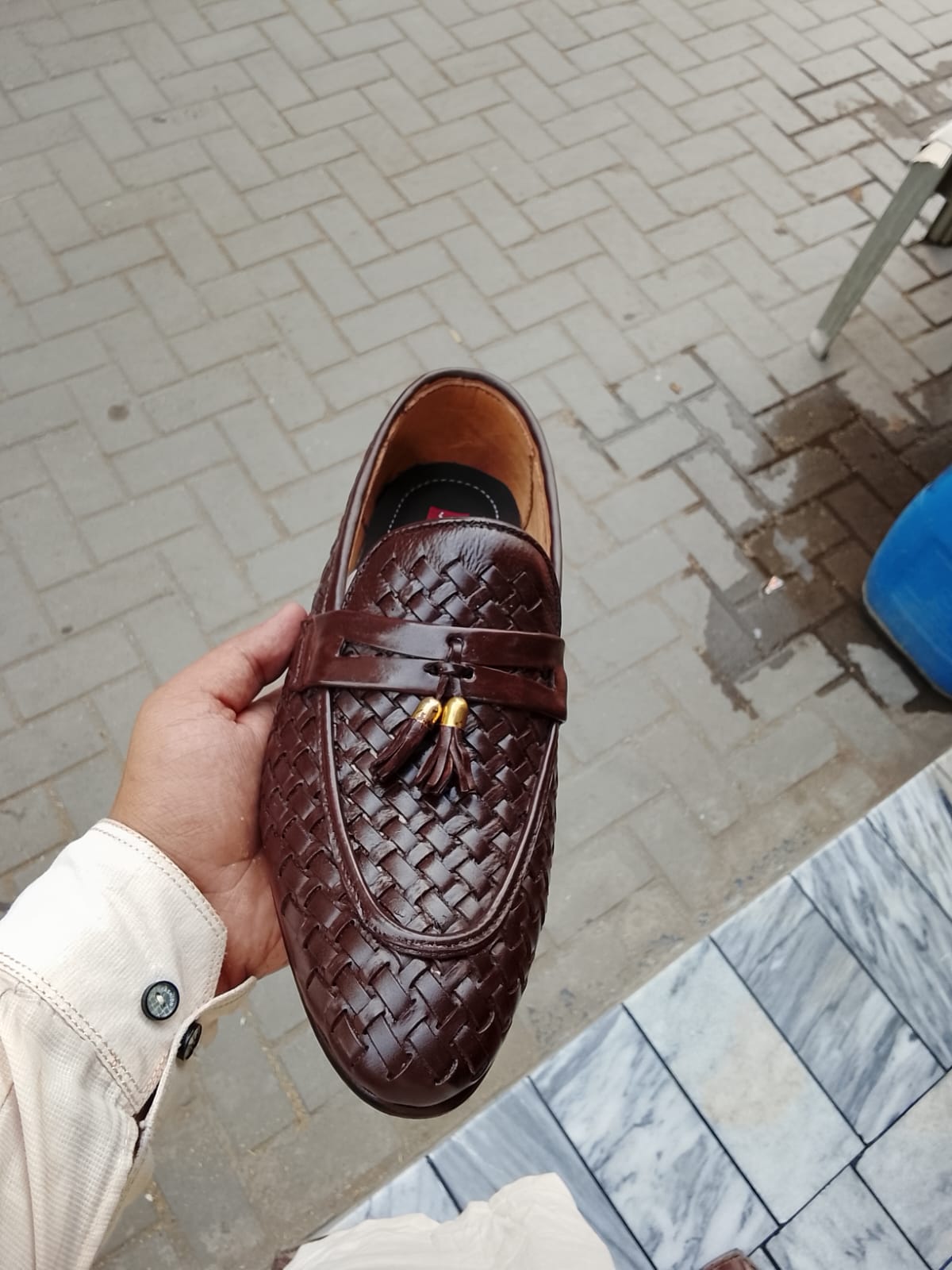 Leather make upper leather mens casual loafers