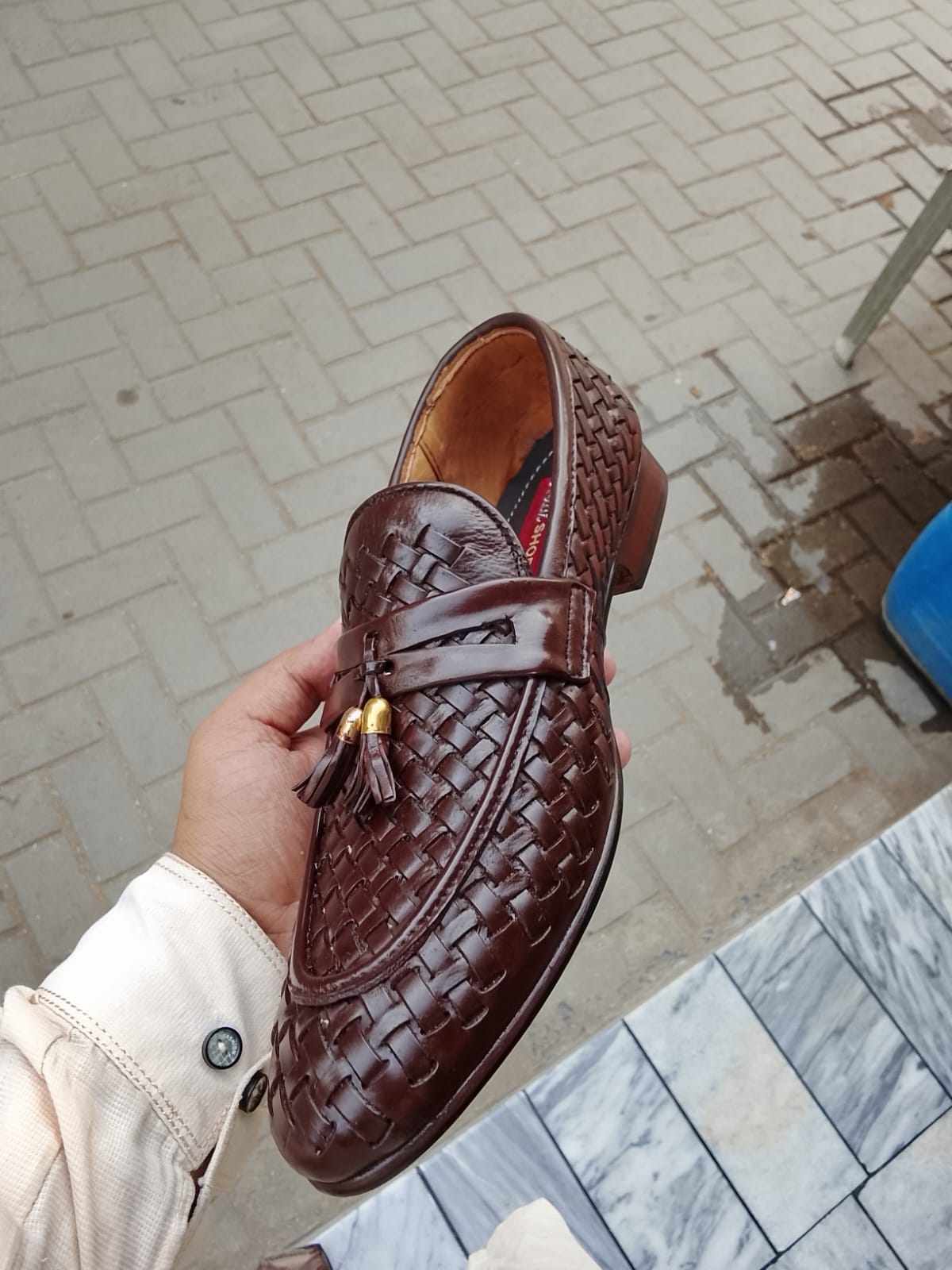 Leather make upper leather mens casual loafers