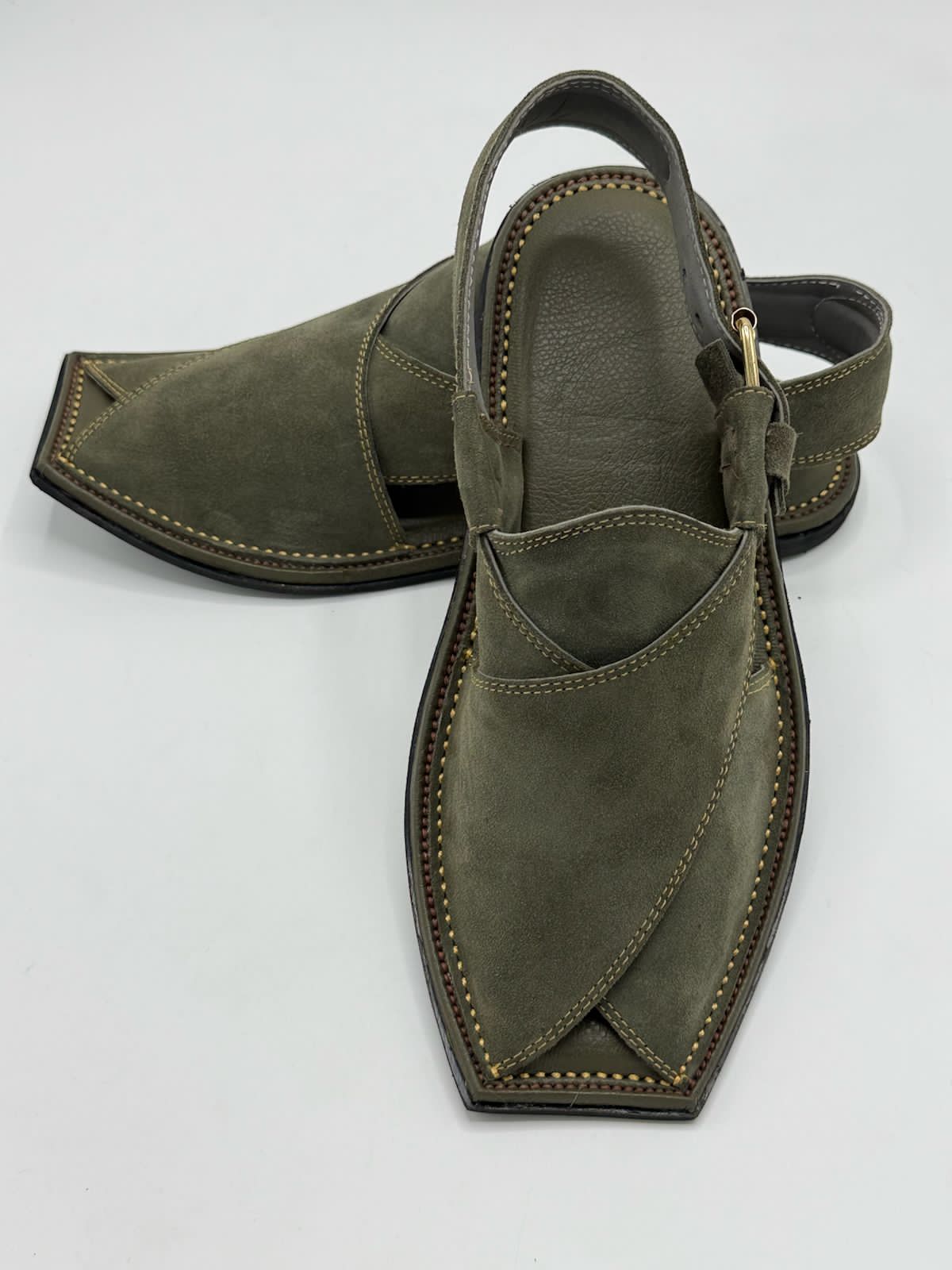 Suede Traditional Camel Peshawari Chappal mens