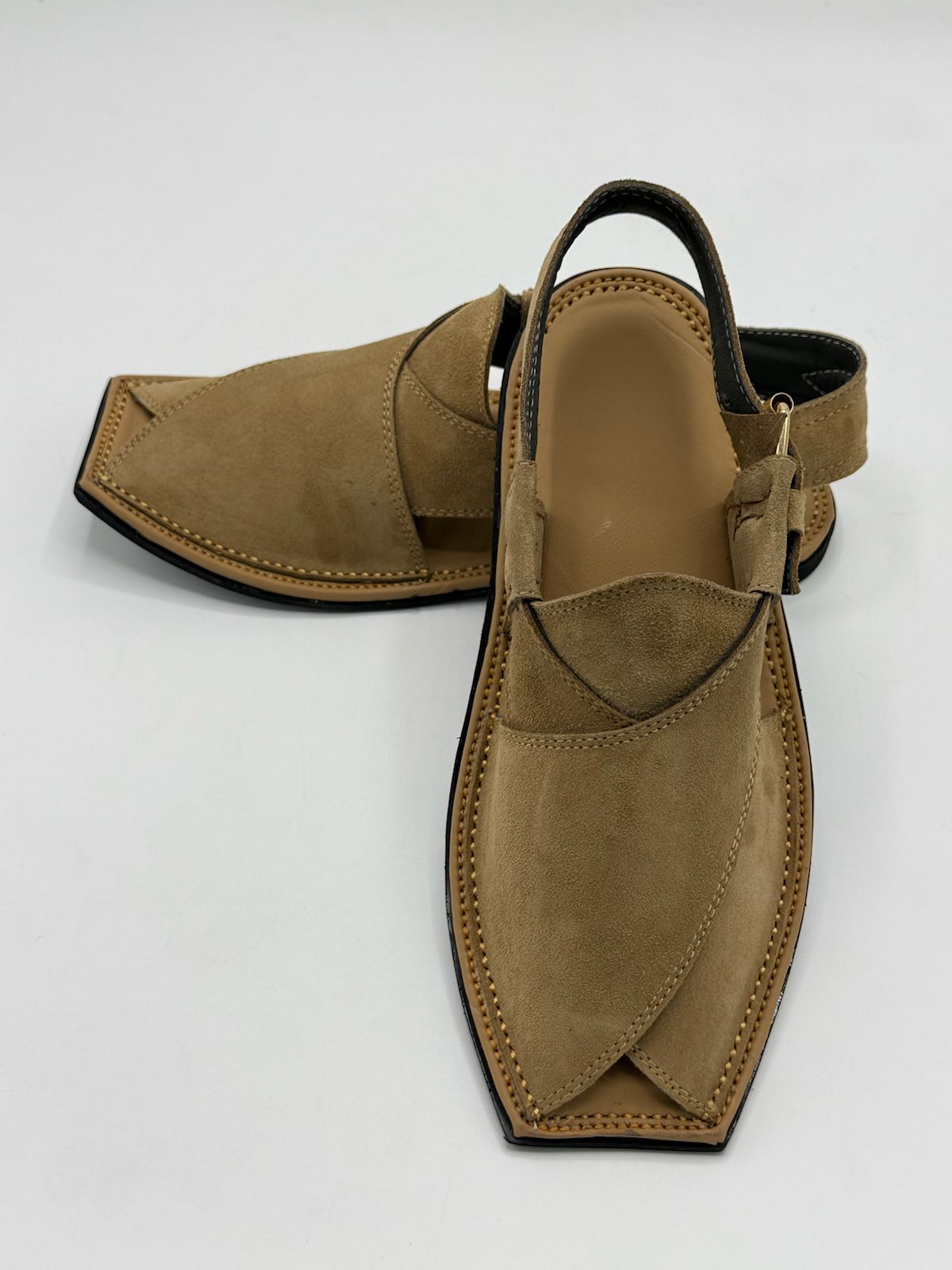 Suede Traditional Camel Peshawari Chappal mens