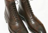 Men’s New Handmade Brown Leather Marching Latest Party Ankle High Formal Boots