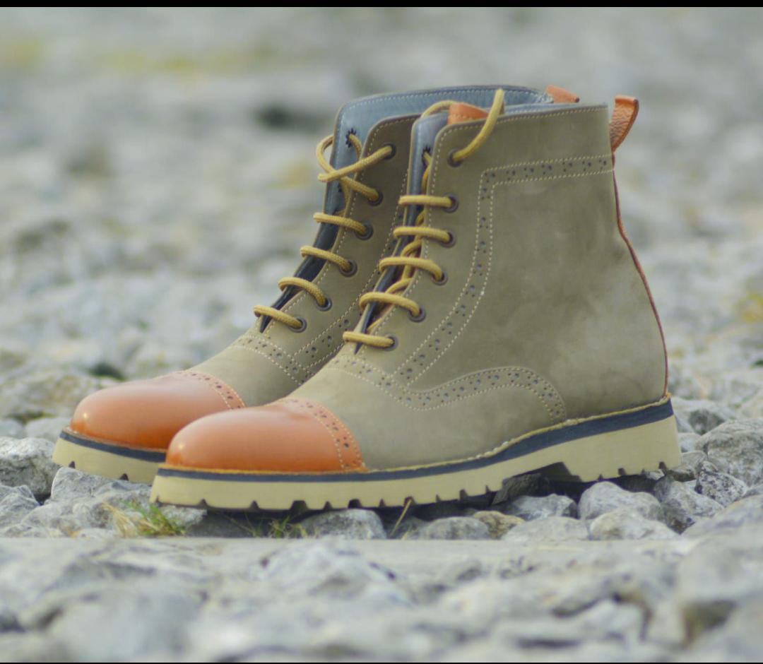 Nubuc leather boots mens