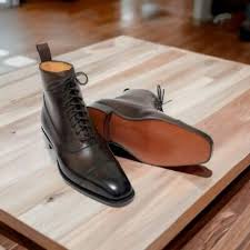 Men’s New Handmade Brown Leather Marching Latest Party Ankle High Formal Boots