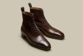 Men’s New Handmade Brown Leather Marching Latest Party Ankle High Formal Boots