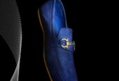 Denim Blue Suede Loafers mens