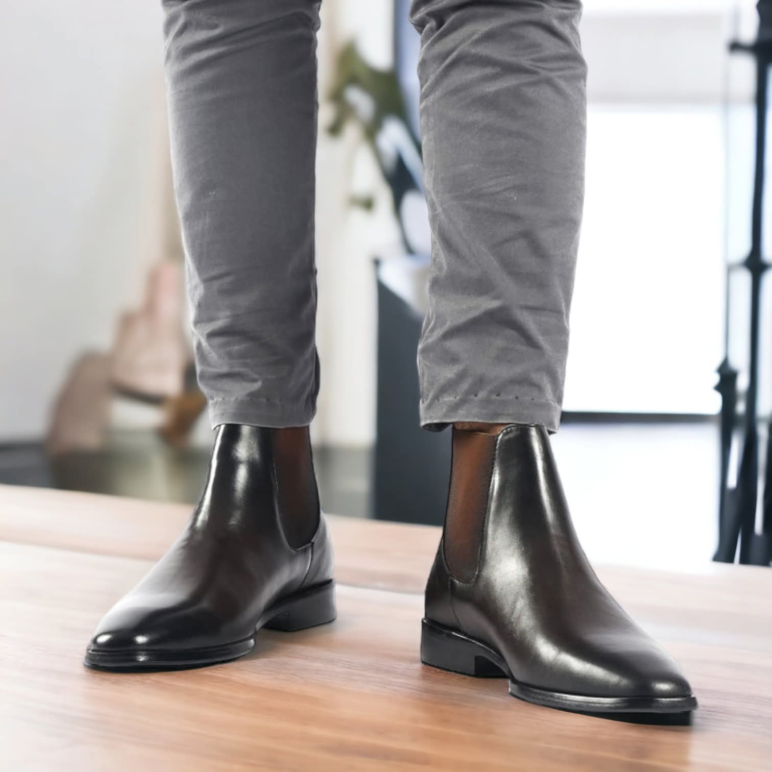 Leather Chelsea shoes mens