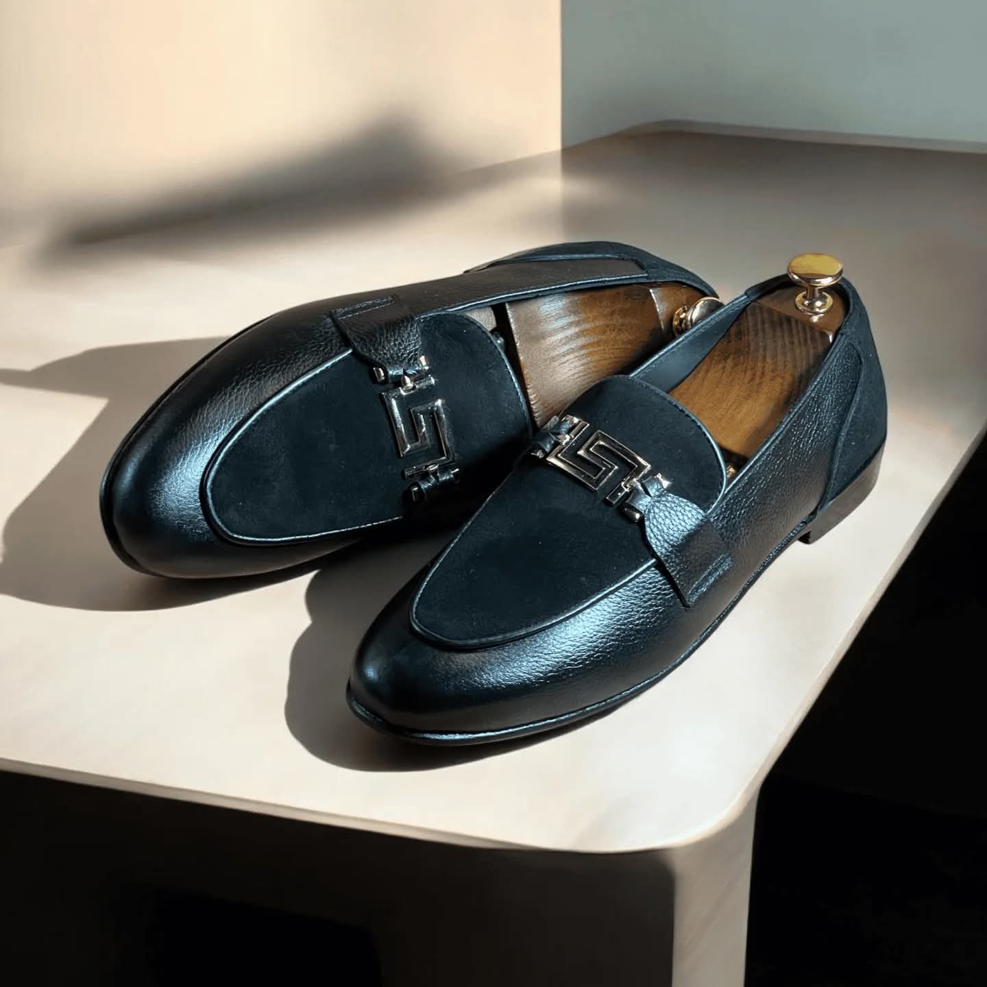 Loafer seued leather shoes mens