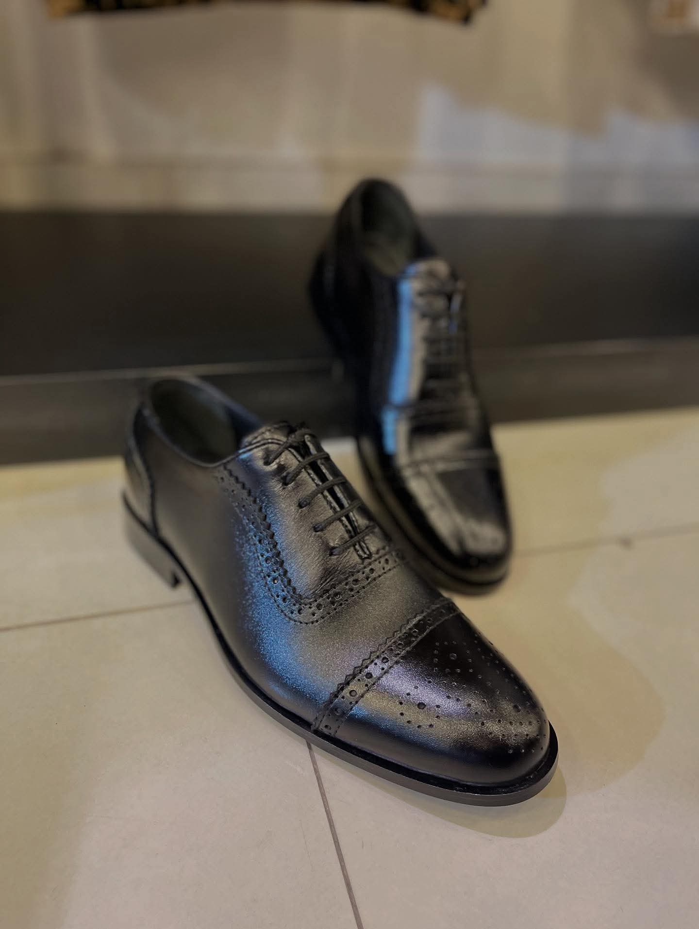 Oxford shoes leather make mens dress