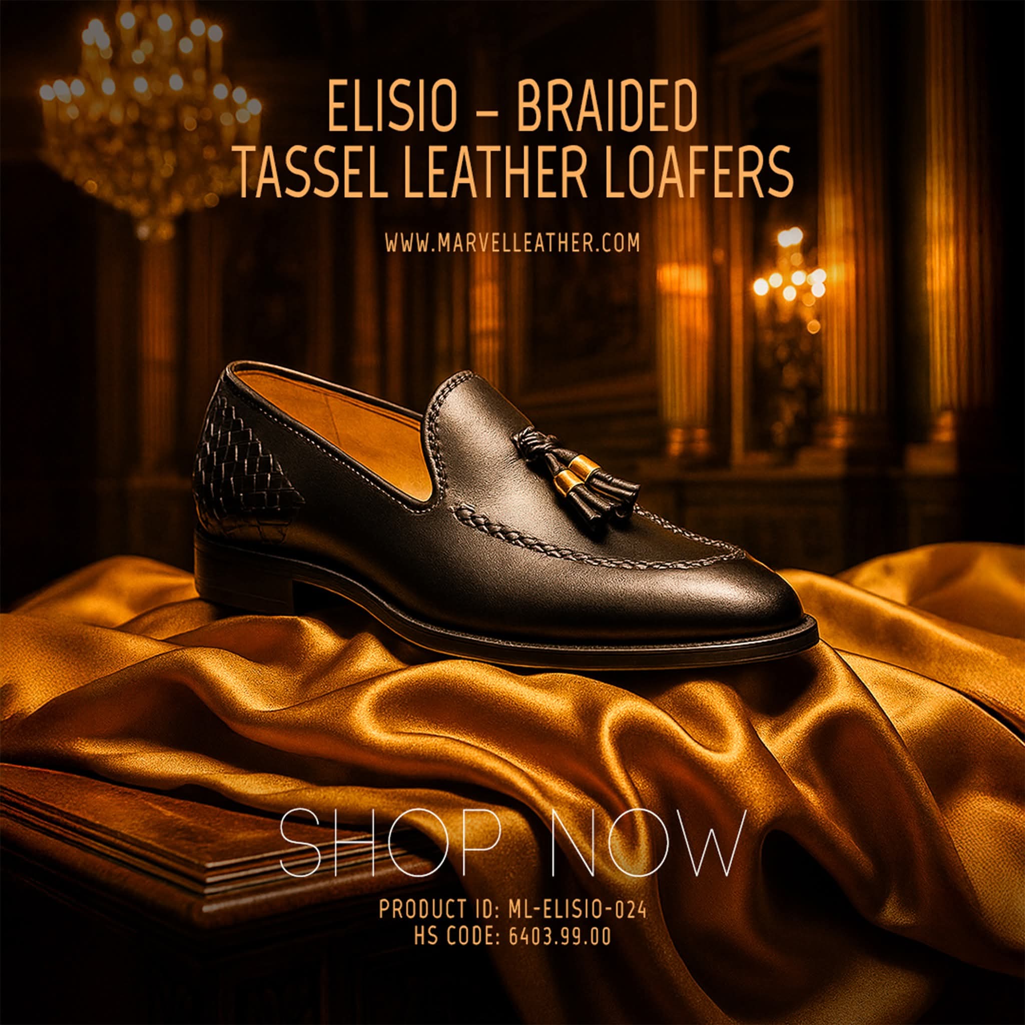 Braided Tassel Leather Loafers mens