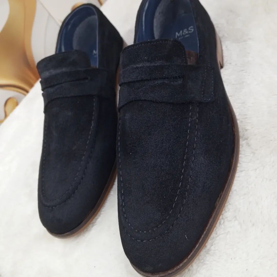 Suede leather loafers mens