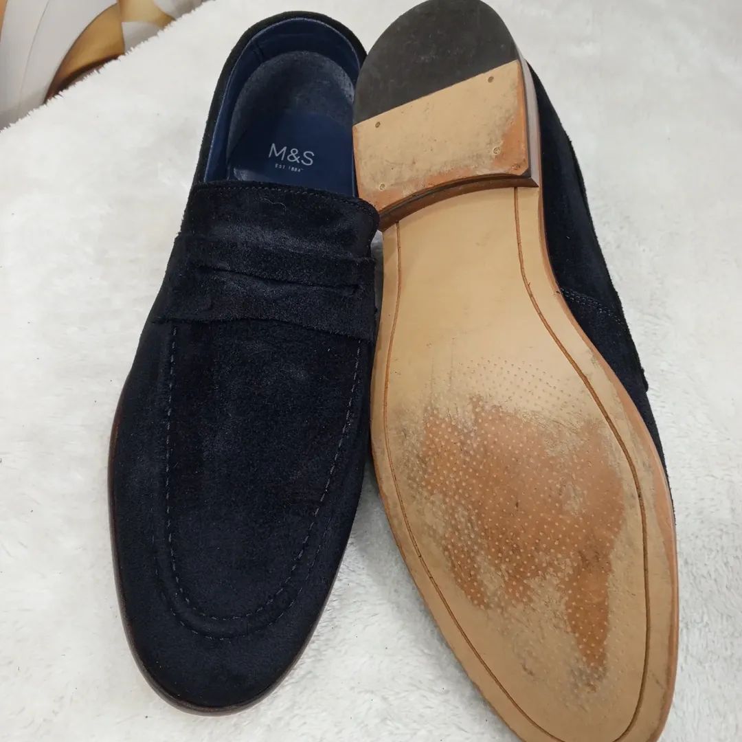 Suede leather loafers mens