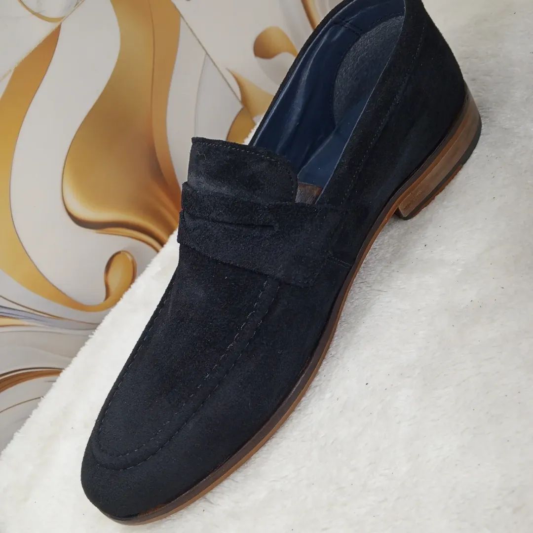 Suede leather loafers mens