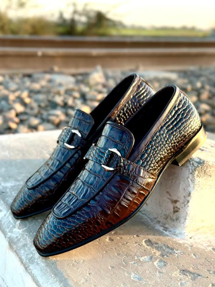 Loafer shoes crocodile leather men’s