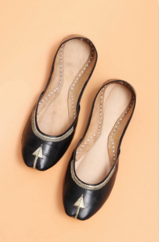 Khussa Black Synthetic Leather for ladies by South Punjab khussa. Women’s