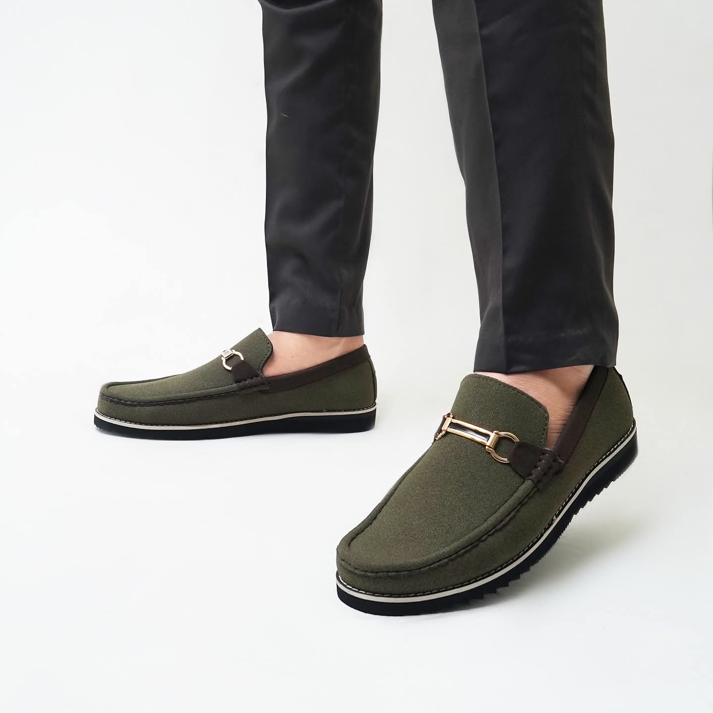 Suede leather loafers shoes mens