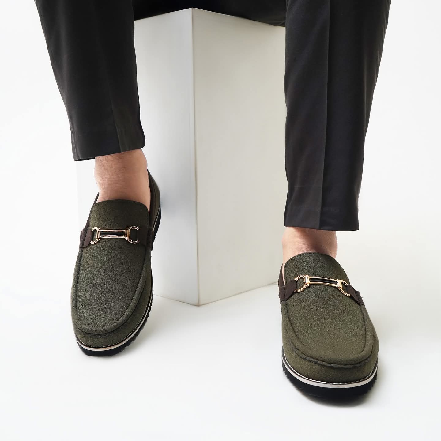 Suede leather loafers shoes mens