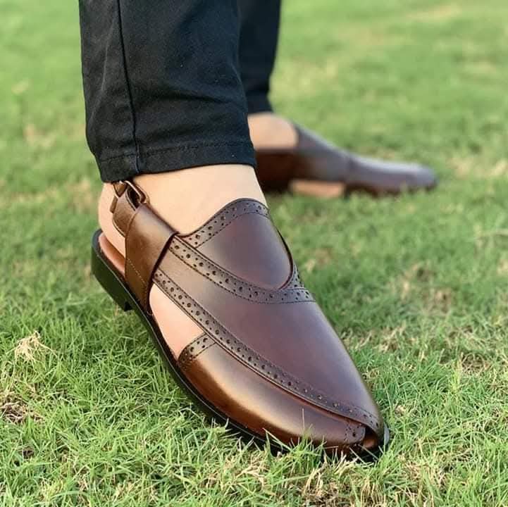 Traditional peshawari chappal pure Leather Handmade mens