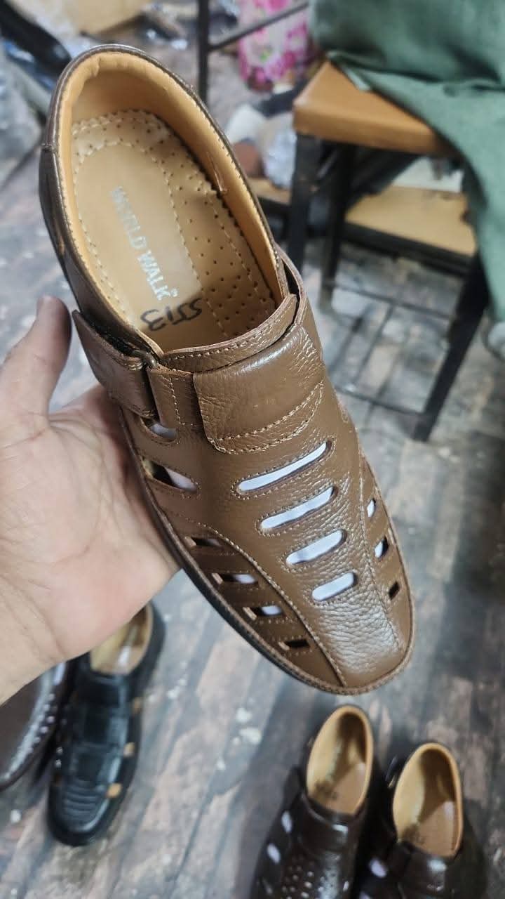 Roman sandal rubber sole upper leather mens