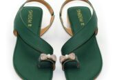 Dark Green Toe Loop Flat Sandal women’s