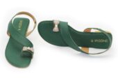 Dark Green Toe Loop Flat Sandal women’s