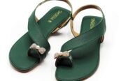 Dark Green Toe Loop Flat Sandal women’s