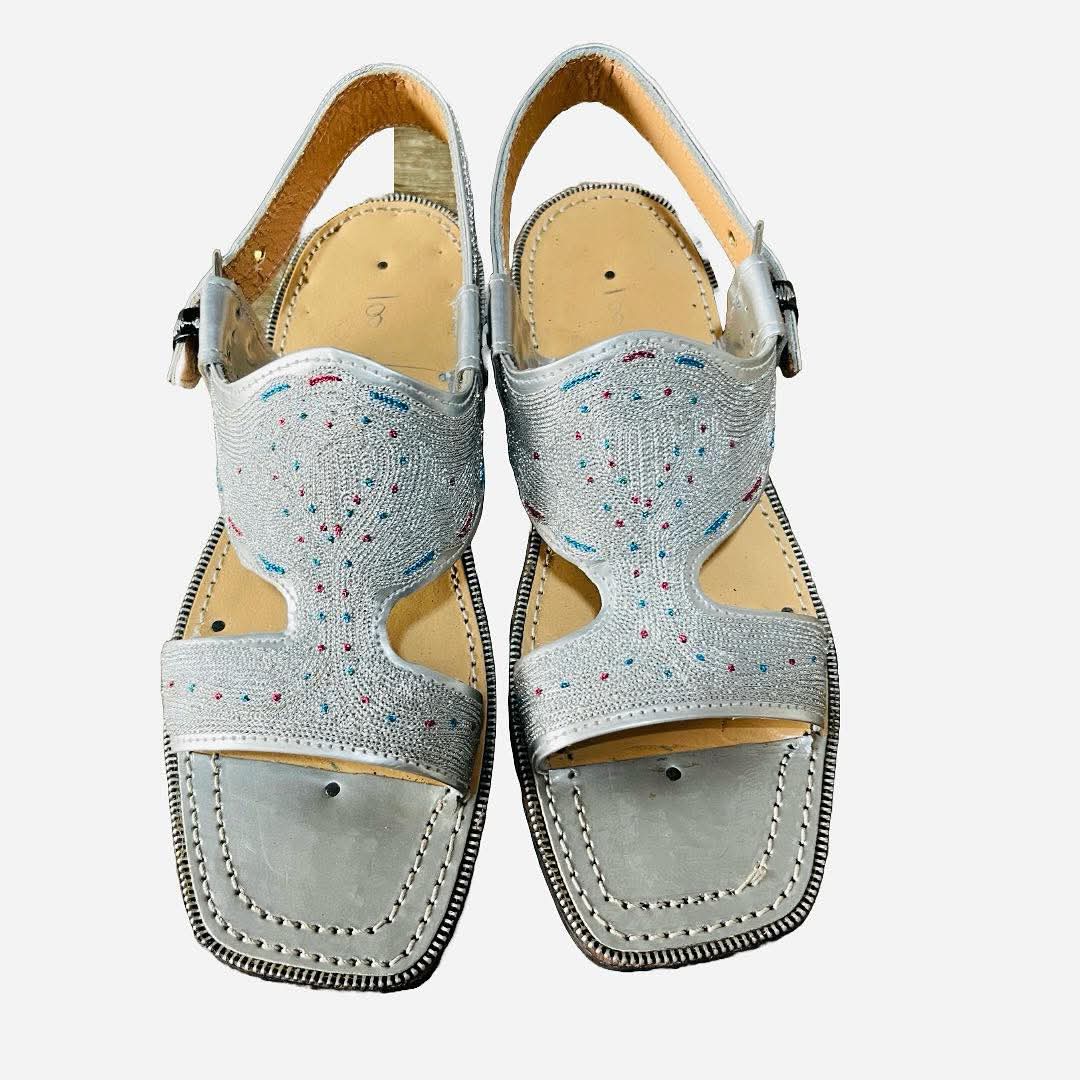Chappal silver/Golden /maroon women’s flat