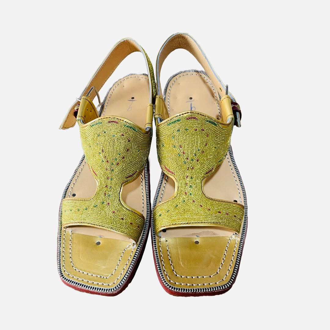 Chappal silver/Golden /maroon women’s flat