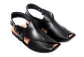 Black Charsadda Gol T Chappal – 092242 mens