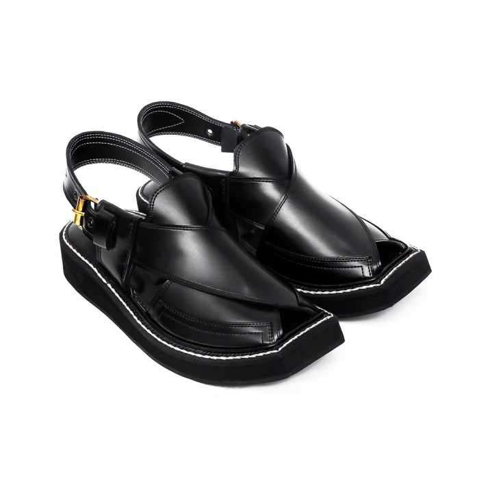 Iconic Black Kaptaan Chappal – 092271 mens