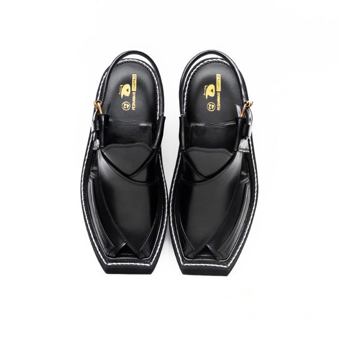 Iconic Black Kaptaan Chappal – 092271 mens