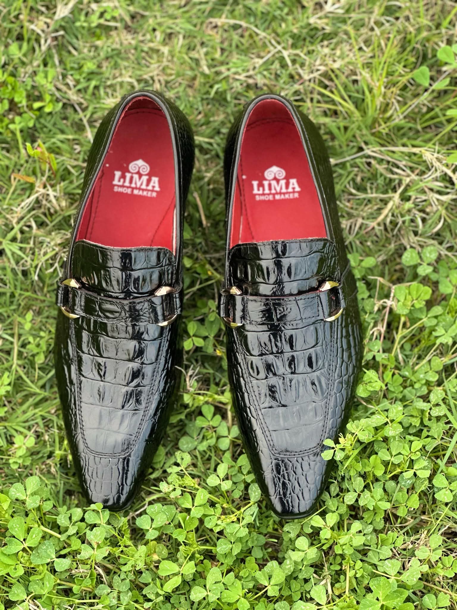 Crocodile leather loafer shoes men