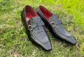 Crocodile leather loafer shoes men