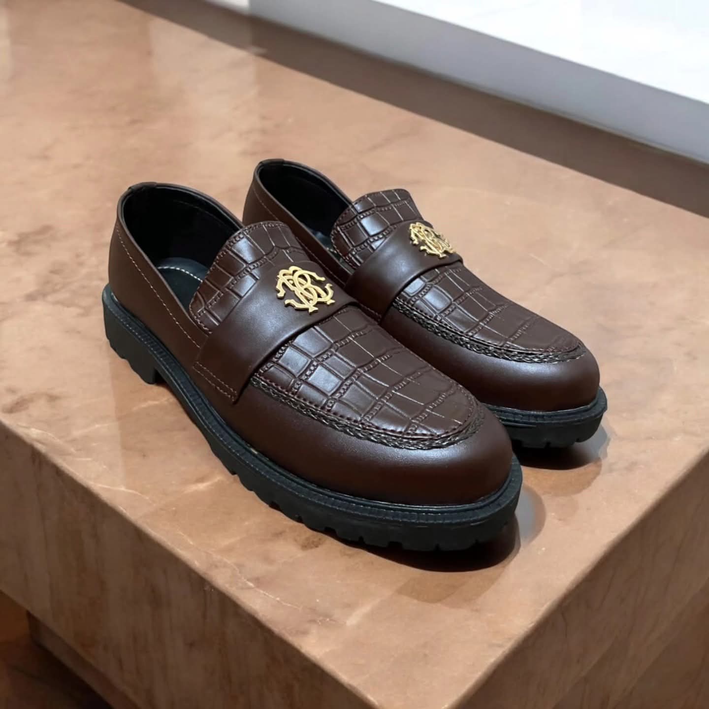 Men loafer shoes leather synthetic