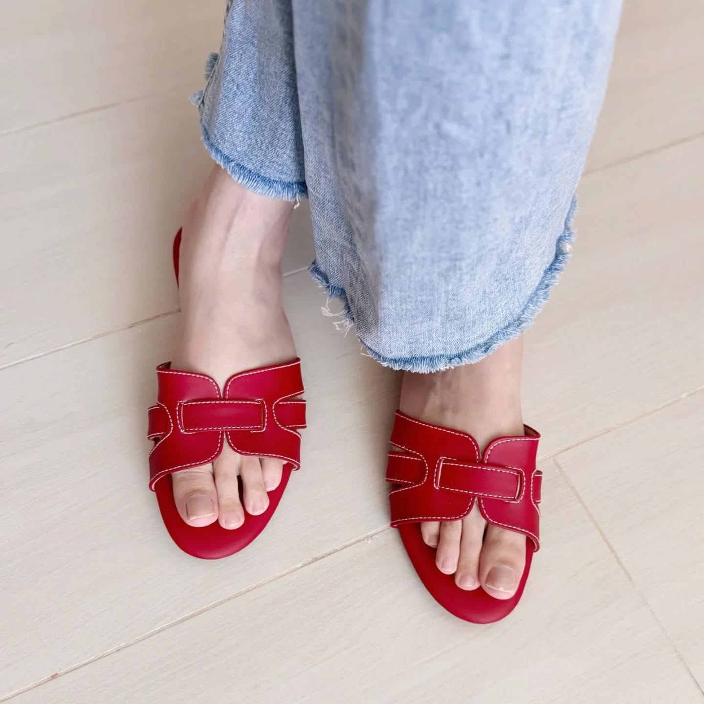 Zella in red ladies falts women’s slippers