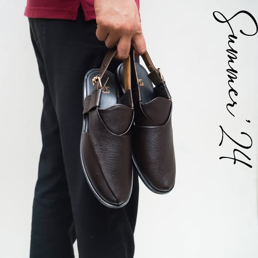 Pure Leather Handmade Choco Peshawari-315 mens