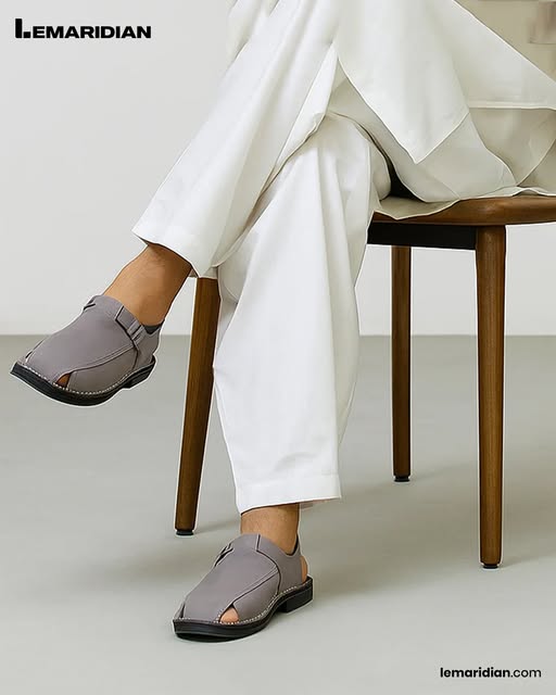 Presenting the Onyx Grey Leather Sandal mens