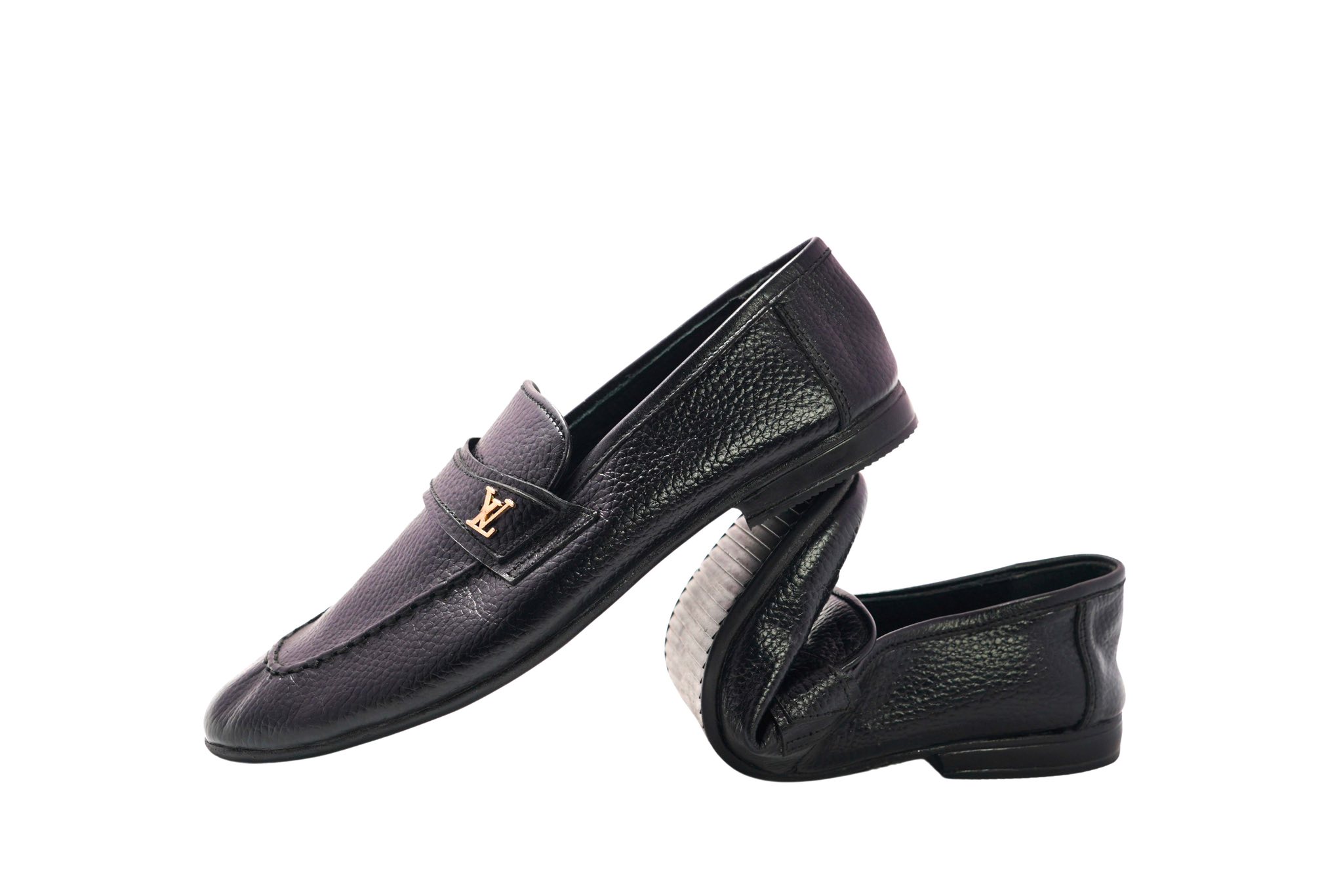 LV Black (Flexible Leather) mens shoes and slippers