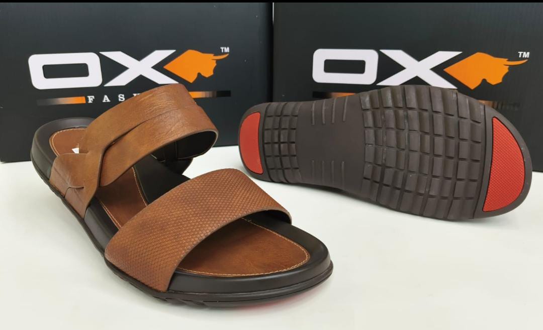 Coew leather upper sole pu men`s slippers sandals