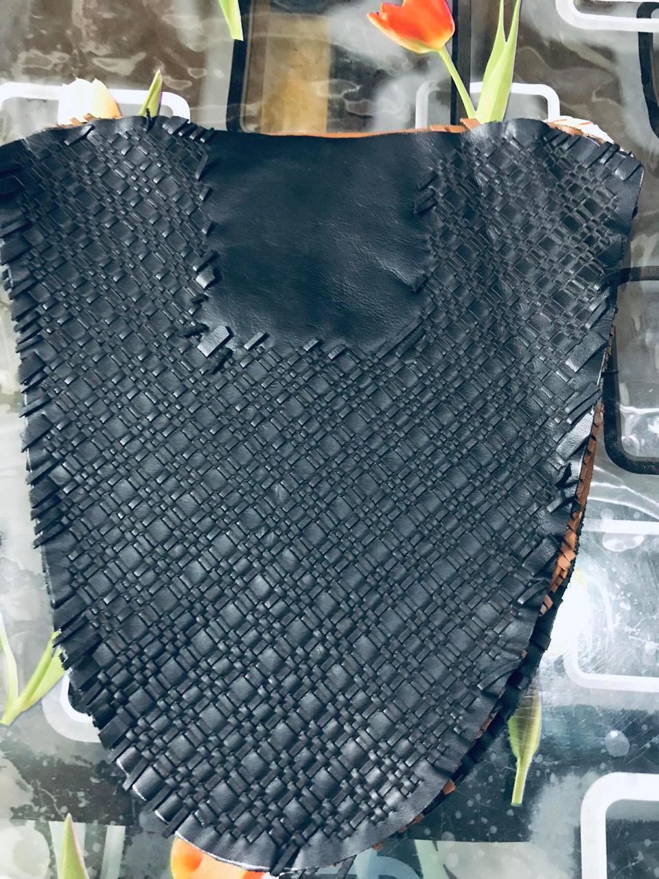 LEATHER INTERLACING AND WEAVING SHOES COMPONENTS / PANELS