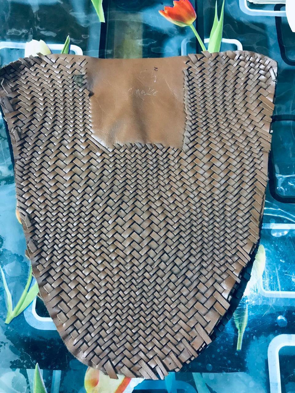 LEATHER INTERLACING AND WEAVING SHOES COMPONENTS / PANELS