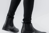 Matt Black Cow Leather Chelsea boots men’s